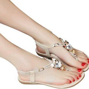 DUOYANGJIASHA Women Summer Flats Fashion Bohemia Sandals